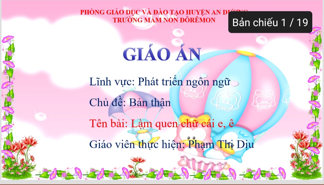 Làm quen với chữ cái e và ê